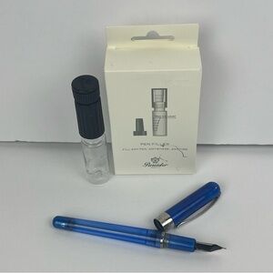 Pineider Avatar UR Traveler Neptune Blue Clear Fountain Pen Fine SS Nib